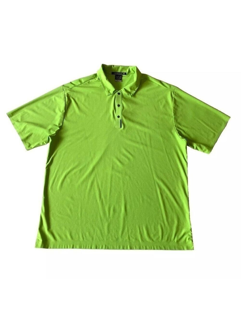 Nike Tiger Woods Platinum Dri-Fit Polo Shirt Size XL Green Snap button